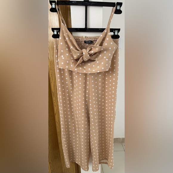 Nasty Gal Polka Dot Two-Piece Set – Size 2, Sand - Picture 2 of 7